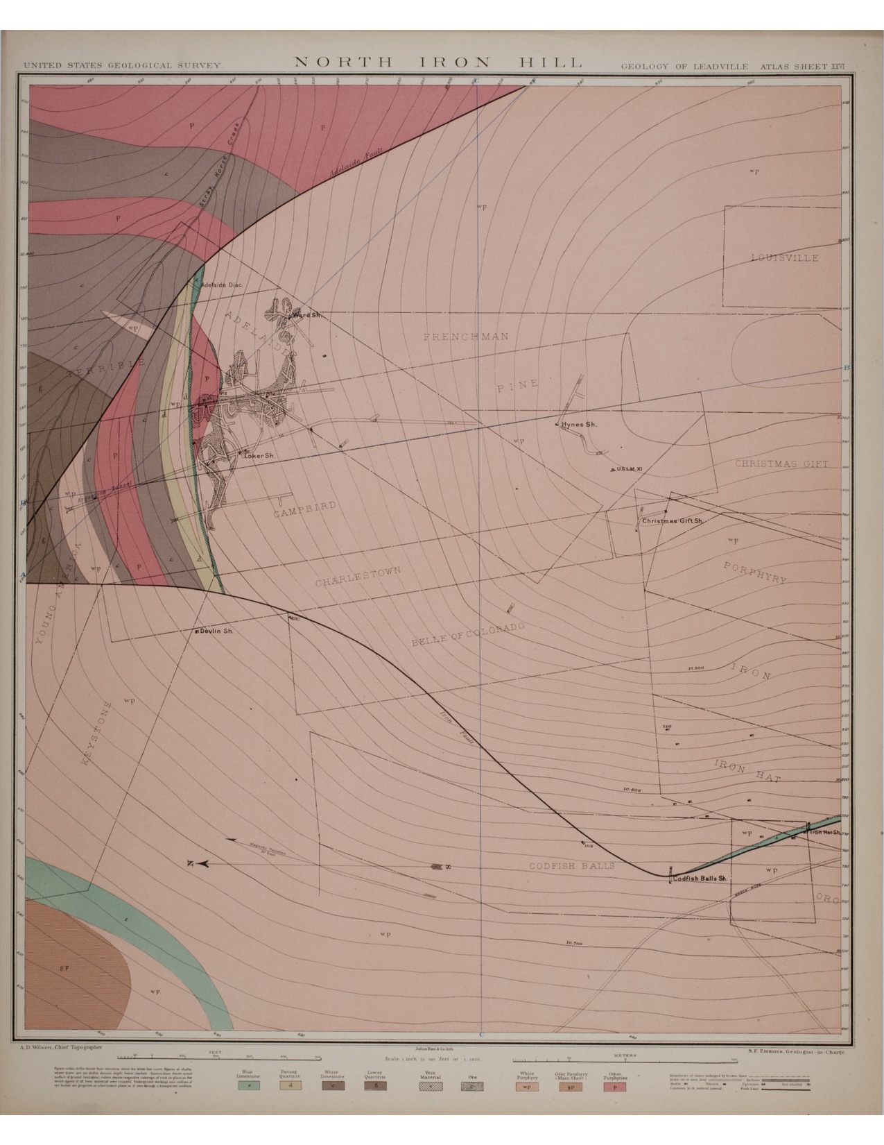 Fig. 2 North Iron Hill, United States Geological Survey, Geology of Leadville, Atlas Sheet XXVI.jpg