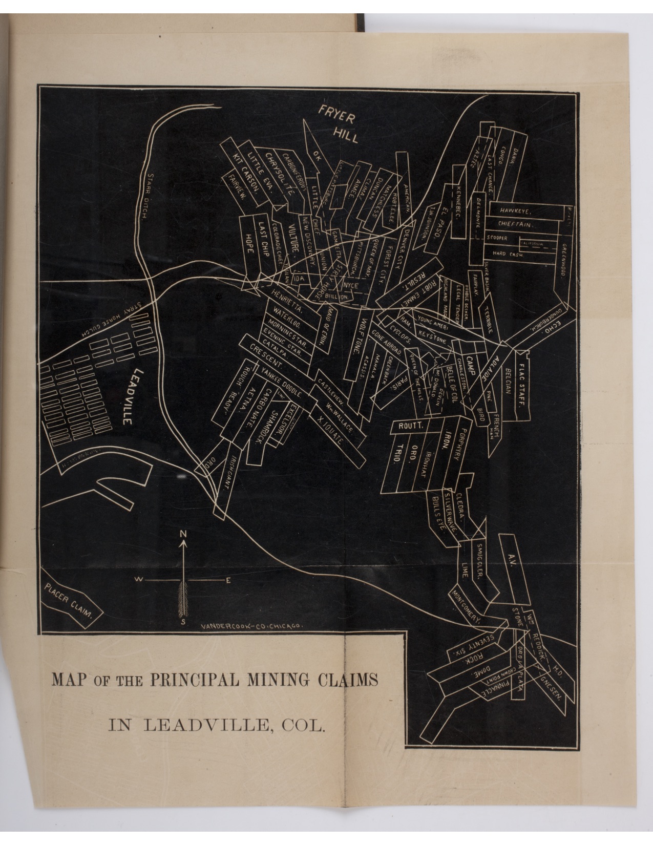 Fig. 4 Map of the Principal Mining Claims in Leadville, Col., A Complete Illustrated Guide to the Wonderful Mining Country, Leadville, Colorado, C. W. Waite, Esq., Chicago: Vandercook & Company, 1879.jpg